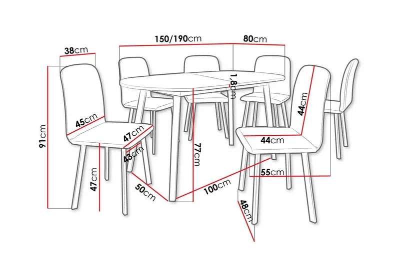 Narberth Spisegruppe - Møbler - Bord - Spisegruppe