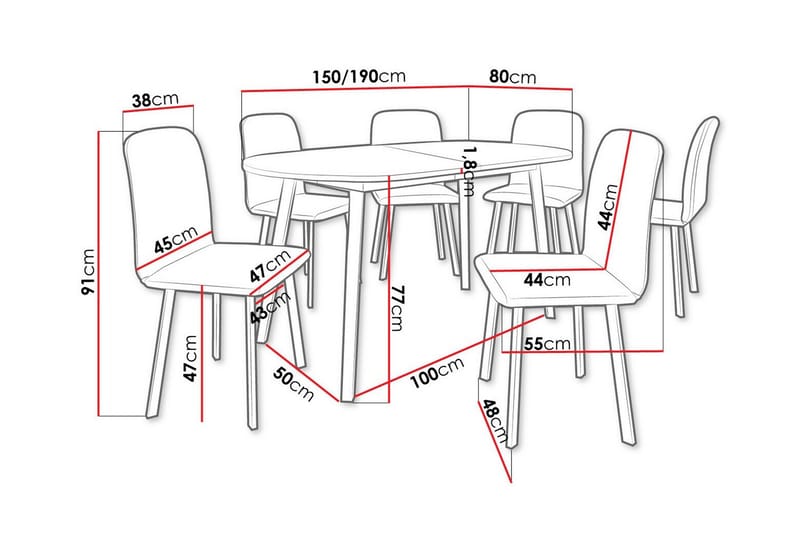 Narberth Spisegruppe - Møbler - Bord - Spisegruppe