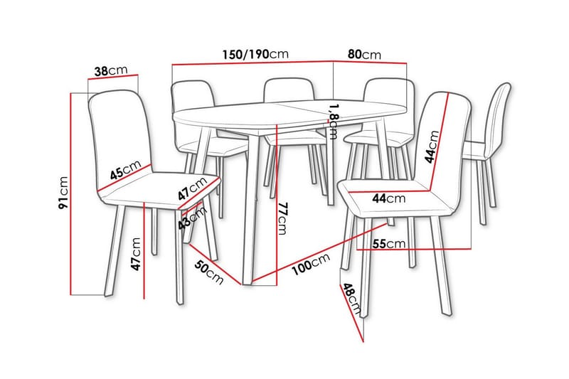 Narberth Spisegruppe - Møbler - Bord - Spisegruppe