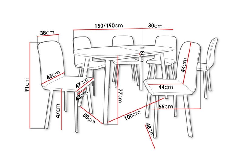 Narberth Spisegruppe - Møbler - Bord - Spisegruppe