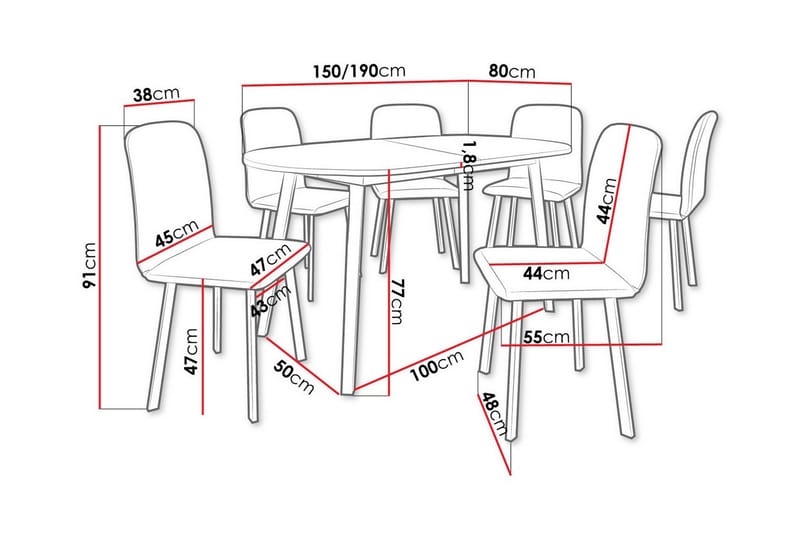 Narberth Spisegruppe - Møbler - Bord - Spisegruppe