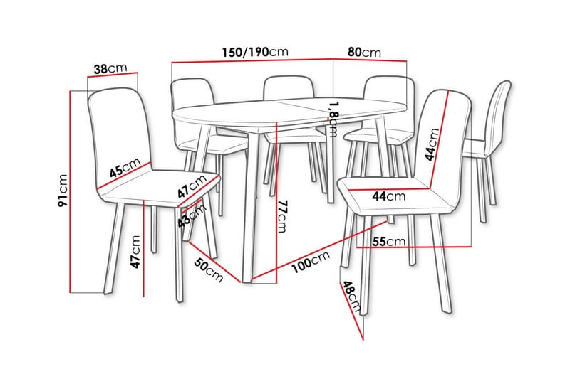 Narberth Spisegruppe - Møbler - Bord - Spisegruppe
