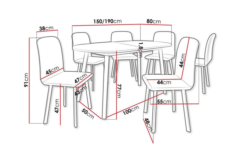 Narberth Spisegruppe - Møbler - Bord - Spisegruppe