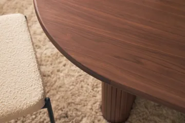 Noira Ovalt Spisebord 220 cm Valnøtt med 6 Gemmiano Spisestoler - Brun / Teddy / Tre - Møbler - Bord - Spisegruppe