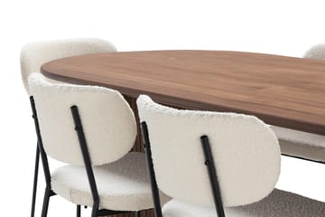 Noira Ovalt Spisebord 220 cm Valnøtt med 6 Gemmiano Spisestoler - Brun - Møbler - Bord - Spisegruppe