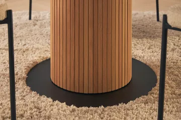 Noira Spisebord 120 cm Valnøtt Rundt med 4 Gemmiano Spisestoler - Brun - Møbler - Bord - Spisegruppe