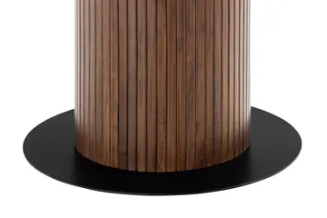 Noira Spisebord 120 cm Valnøtt Rundt med 4 Gemmiano Spisestoler - Brun - Møbler - Bord - Spisegruppe