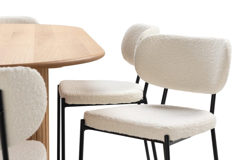 Noira Spisebord 220 cm Eik med 6 Gemmiano Spisestoler - Natur - Møbler - Bord - Spisegruppe