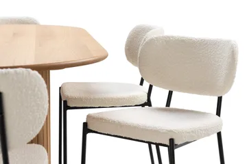 Noira Spisebord 220 cm Eik med 6 Gemmiano Spisestoler - Natur - Møbler - Bord - Spisegruppe