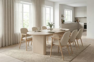 Noira spisegruppe rektangulær 180 cm hvitlasert med 6 Reciclar spisestoler - Hvitlasert - Møbler - Bord - Spisegruppe
