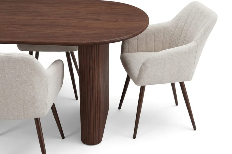 Noira spisegruppe rektangulær 180 cm valnøtt med 6 Filippa spisestoler - Valnøtt - Møbler - Bord - Spisegruppe