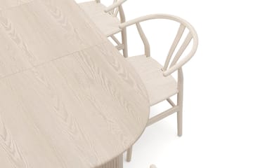 Noira spisegruppe uttrekkbar 160–220 cm hvitlasert med 6 Dastoori spisestoler - Hvitlasert - Møbler - Bord - Spisegruppe