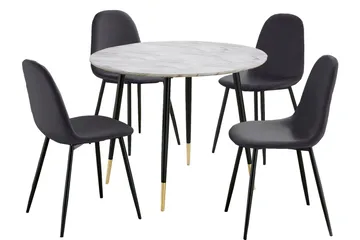 Oktoos Spisegruppe 100 cm - Antrasitt/Hvit - Møbler - Bord - Spisegruppe