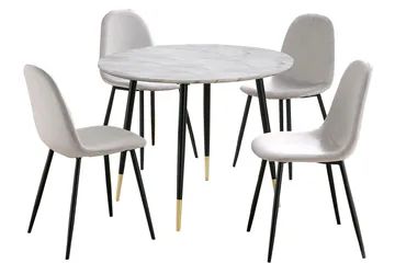 Oktoos Spisegruppe 100 cm - Lysegrå/Hvit - Møbler - Bord - Spisegruppe