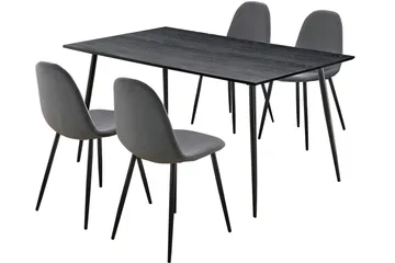 Oktoos Spisegruppe 160 cm - Antrasitt/Svart - Møbler - Bord - Spisegruppe