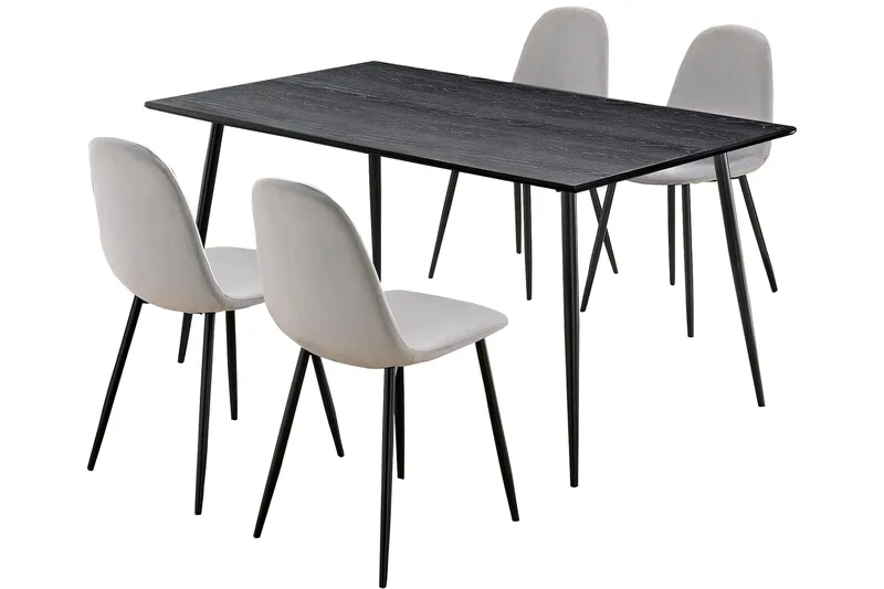 Oktoos Spisegruppe 160 cm, Grå/Svart