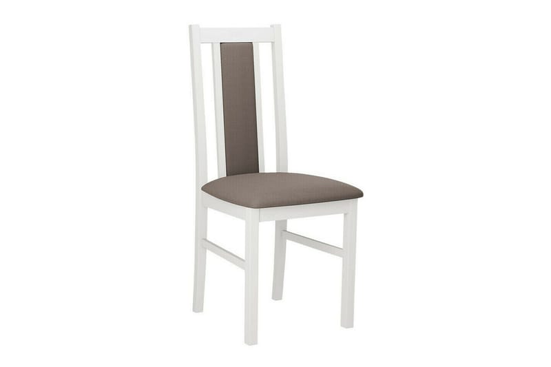 Patrickswell kvadratisk spisegruppe 80x80 cm – Spisebord med 4 spisestoler i tre med polstret rygg - Hvit|Gråbrun - Møbler - Bord - Spisegruppe