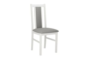 Patrickswell kvadratisk spisegruppe 80x80 cm – Spisebord med 4 spisestoler i tre med polstret rygg - Hvit|Grå - Møbler - Bord - Spisegruppe