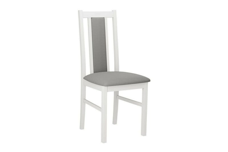 Patrickswell kvadratisk spisegruppe 80x80 cm – Spisebord med 4 spisestoler i tre med polstret rygg - Hvit|Grå - Møbler - Bord - Spisegruppe