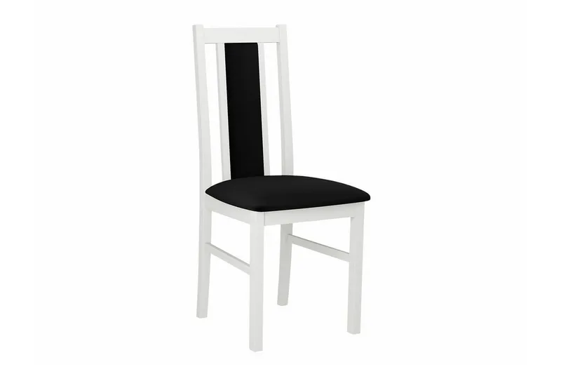 Patrickswell kvadratisk spisegruppe 80x80 cm – Spisebord med 4 spisestoler i tre med polstret rygg - Hvit|Svart - Møbler - Bord - Spisegruppe