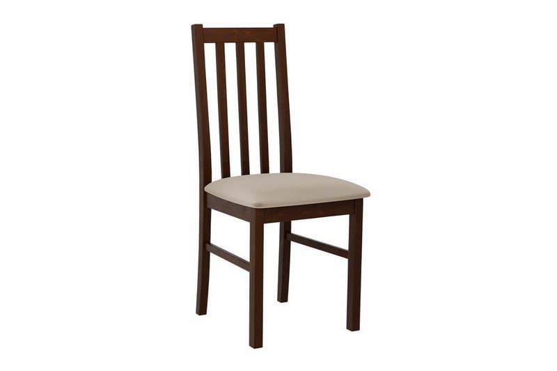 Patrickswell kvadratisk uttrekkbar spisegruppe 80–110 cm – Spisebord med 4 spisestoler i tre med høy spilerygg - Mørkebrun|Beige - Møbler - Bord - Spisegruppe