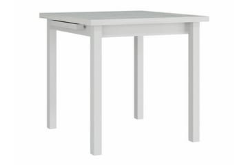 Patrickswell kvadratisk uttrekkbar spisegruppe 80–110 cm – Spisebord med 4 spisestoler i tre med spilerygg - Hvit|Beige - Møbler - Bord - Spisegruppe