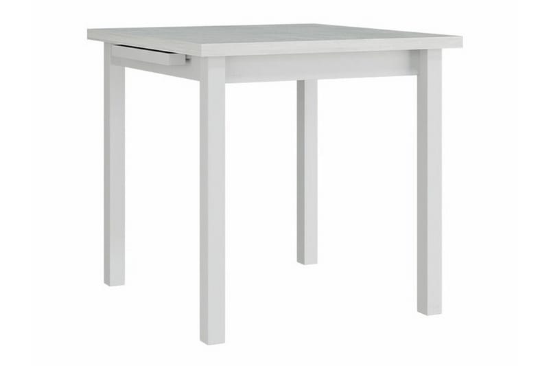 Patrickswell kvadratisk uttrekkbar spisegruppe 80–110 cm – Spisebord med 4 spisestoler i tre med spilerygg - Hvit|Beige - Møbler - Bord - Spisegruppe