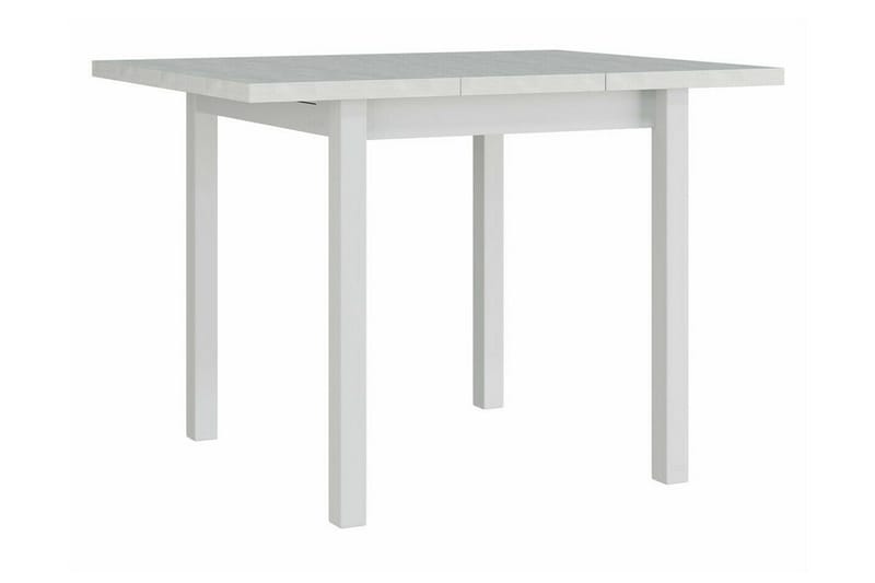 Patrickswell kvadratisk uttrekkbar spisegruppe 80–110 cm – Spisebord med 4 spisestoler i tre med spilerygg - Hvit|Brun - Møbler - Bord - Spisegruppe