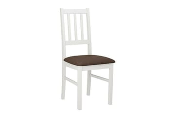 Patrickswell kvadratisk uttrekkbar spisegruppe 80–110 cm – Spisebord med 4 spisestoler i tre med spilerygg - Hvit|Brun - Møbler - Bord - Spisegruppe