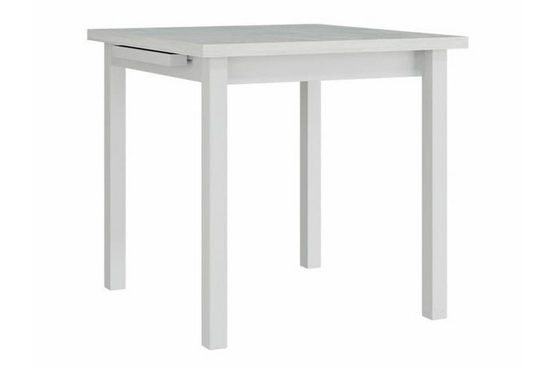 Patrickswell kvadratisk uttrekkbar spisegruppe 80–110 cm – Spisebord med 4 spisestoler i tre med spilerygg - Hvit|Mørkegrå - Møbler - Bord - Spisegruppe