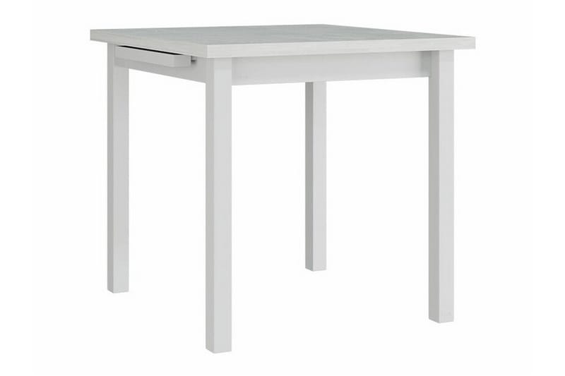 Patrickswell kvadratisk uttrekkbar spisegruppe 80–110 cm – Spisebord med 4 spisestoler i tre med spilerygg - Hvit|Svart - Møbler - Bord - Spisegruppe