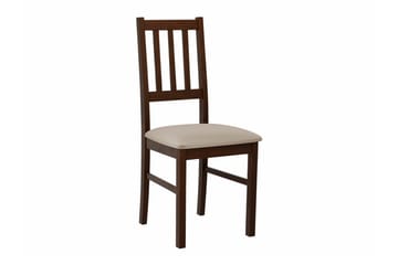 Patrickswell kvadratisk uttrekkbar spisegruppe 80–110 cm – Spisebord med 4 spisestoler i tre med spilerygg - Mørkebrun|Beige - Møbler - Bord - Spisegruppe