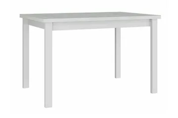 Patrickswell Rektangulær Uttrekkbar Spisegruppe 120–150 cm – Spisebord med Hvit Plate og 4 Spisestoler med Kryssrygg i Tre - Hvit - Møbler - Bord - Spisegruppe
