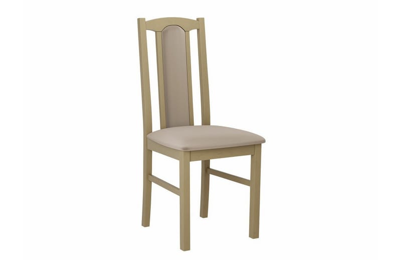 Patrickswell rektangulær uttrekkbar spisegruppe 140–180 cm – Spisebord med 6 spisestoler med polstret rygg i tre - Natur|Beige - Møbler - Bord - Spisegruppe