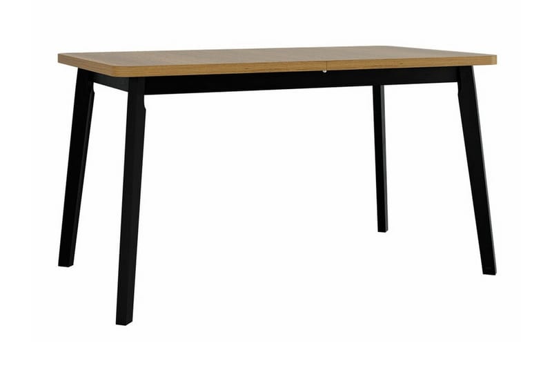 Patrickswell Rektangulær Uttrekkbar Spisegruppe 140–180 cm – Spisebord med Eikeutseende og 6 Trukne Spisestoler med Skrå Bein - Svart|Beige|Brun - Møbler - Bord - Spisegruppe