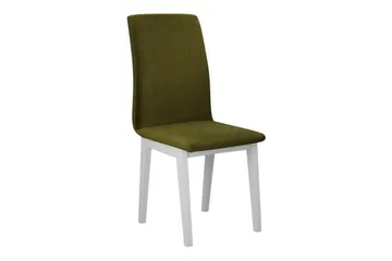Patrickswell Rektangulær Uttrekkbar Spisegruppe 140–180 cm – Spisebord med Eikutseende og 6 Trukne Spisestoler med Rette Bein - Hvit|Olivengrønn|Natur - Møbler - Bord - Spisegruppe