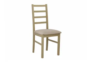 Patrickswell rektangulær uttrekkbar spisegruppe 160–200 cm – Spisebord med 6 spisestoler med stigerygg i tre - Natur|Beige - Møbler - Bord - Spisegruppe