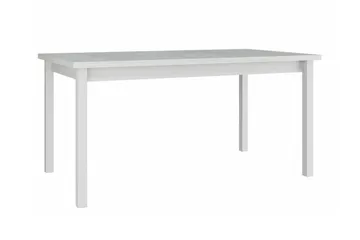 Patrickswell rektangulær uttrekkbar spisegruppe 160–200 cm – Spisebord med 6 spisestoler med polstret trerygg - Hvit|Beige - Møbler - Bord - Spisegruppe