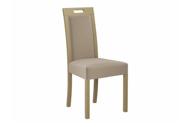 Patrickswell rektangulær uttrekkbar spisegruppe 160–200 cm – Spisebord med 6 spisestoler med polstret trerygg - Natur|Beige - Møbler - Bord - Spisegruppe