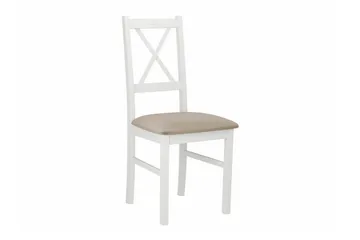 Patrickswell Rektangulært Uttrekkbart Spisegruppe 140–180 cm – Spisebord med Eikeutseende og 6 Spisestoler med Kryssrygg i Tre - Hvit|Beige|Natur - Møbler - Bord - Spisegruppe