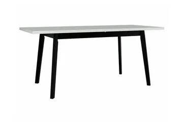 Patrickswell Rektangulært Uttrekkbart Spisegruppe 140–180 cm – Spisebord med Eikeutseende og 6 Spisestoler med Kryssrygg i Tre - Hvit|Olivengrønn|Natur - Møbler - Bord - Spisegruppe