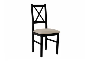 Patrickswell Rektangulært Uttrekkbart Spisegruppe 140–180 cm – Spisebord med Eikeutseende og 6 Spisestoler med Kryssrygg i Tre - Svart|Beige|Natur - Møbler - Bord - Spisegruppe