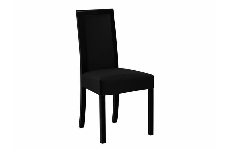 Patrickswell Rund Spisegruppe 100 cm – Spisebord med Eikeutseende og 4 Spisestoler med Trukket Rygg i Tre - Svart - Møbler - Bord - Spisegruppe