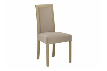 Patrickswell rund spisegruppe 100 cm – Spisebord med hvit bordplate og 4 spisestoler i tre med polstret rygg - Natur|Beige - Møbler - Bord - Spisegruppe