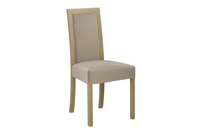 Patrickswell rund spisegruppe 100 cm – Spisebord med hvit bordplate og 4 spisestoler i tre med polstret rygg - Natur|Beige - Møbler - Bord - Spisegruppe