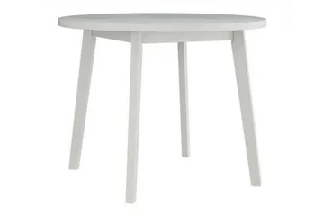 Patrickswell Rundt Spisegruppe 100 cm – Spisebord med Hvit Bordplate og 4 Spisestoler med Trukket Rygg i Tre - Hvit|Beige - Møbler - Bord - Spisegruppe