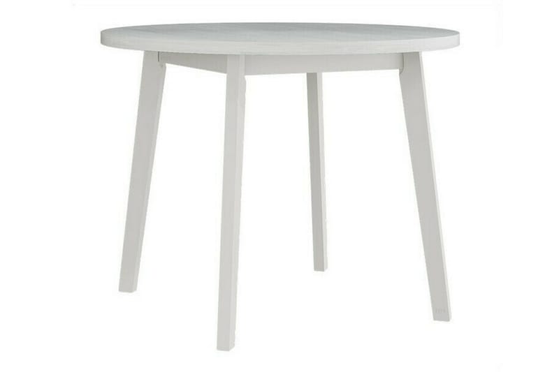 Patrickswell Rundt Spisegruppe 100 cm – Spisebord med Hvit Bordplate og 4 Spisestoler med Trukket Rygg i Tre - Hvit|Beige - Møbler - Bord - Spisegruppe