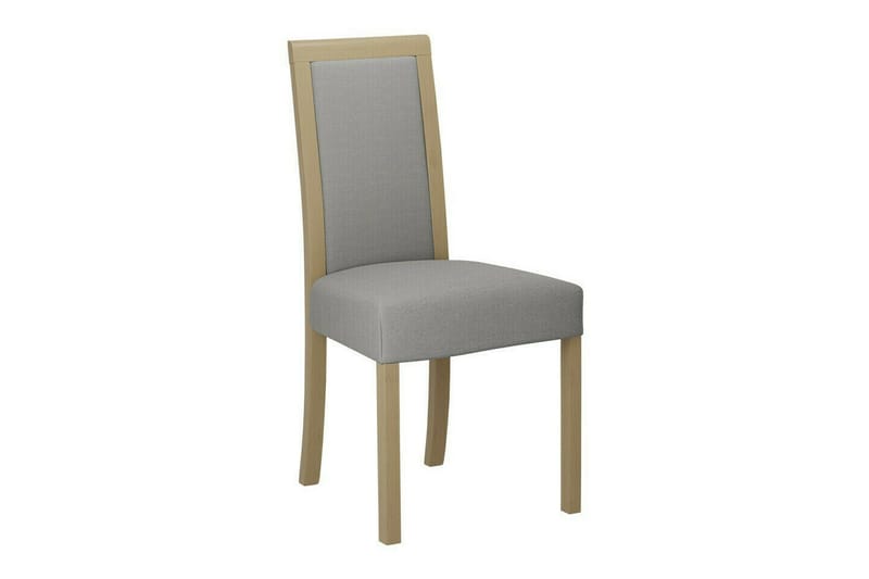 Patrickswell Rundt Spisegruppe 100 cm – Spisebord med Hvit Plate og 4 Spisestoler med Trukket Rygg i Tre - Natur|Grå - Møbler - Bord - Spisegruppe