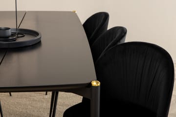 Pelle Spisegruppe 190 cm inkl. 6 Foyos Stoler - Svart - Møbler - Bord - Spisegruppe