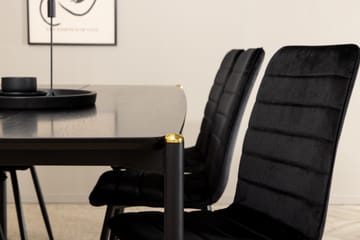 Pelle Spisegruppe 190 cm inkl. 6 Robin Stoler - Svart - Møbler - Bord - Spisegruppe
